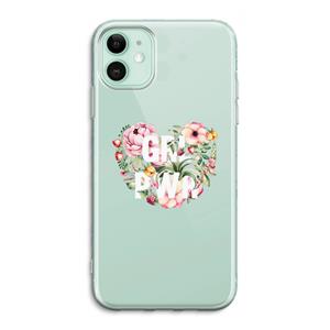 CaseCompany GRL PWR Flower: iPhone 11 Transparant Hoesje