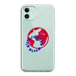 CaseCompany Run The World: iPhone 11 Transparant Hoesje
