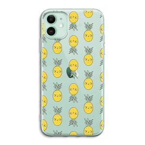 CaseCompany Ananas: iPhone 11 Transparant Hoesje