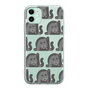 CaseCompany Cats: iPhone 11 Transparant Hoesje