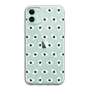 CaseCompany Eyes pattern: iPhone 11 Transparant Hoesje