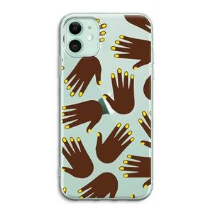CaseCompany Hands dark: iPhone 11 Transparant Hoesje