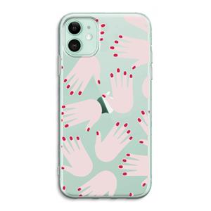 CaseCompany Hands pink: iPhone 11 Transparant Hoesje