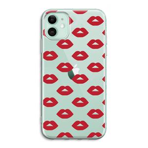 CaseCompany Lips: iPhone 11 Transparant Hoesje