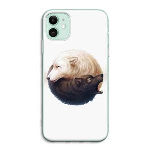 CaseCompany Yin Yang Wolves: iPhone 11 Transparant Hoesje