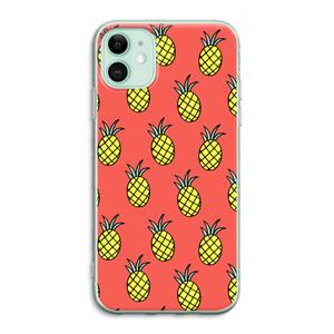 CaseCompany Ananas: iPhone 11 Transparant Hoesje