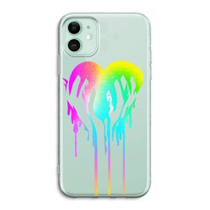 CaseCompany Hold My Heart: iPhone 11 Transparant Hoesje