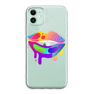 CaseCompany Lip Palette: iPhone 11 Transparant Hoesje