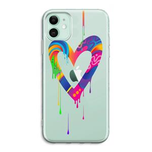 CaseCompany Melts My Heart: iPhone 11 Transparant Hoesje