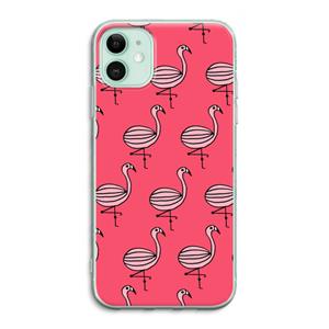 CaseCompany Flamingo: iPhone 11 Transparant Hoesje