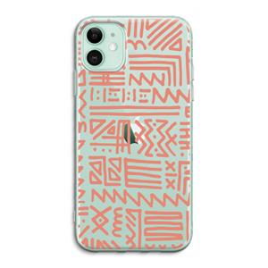 CaseCompany Marrakech Pink: iPhone 11 Transparant Hoesje