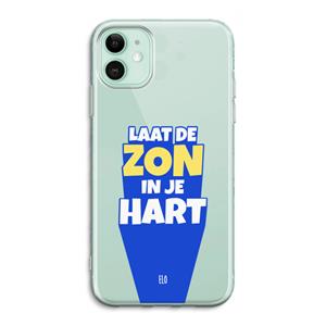 CaseCompany Laat de zon in je hart: iPhone 11 Transparant Hoesje