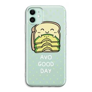 CaseCompany Avo Good Day: iPhone 11 Transparant Hoesje