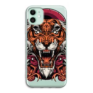 CaseCompany Tiger and Rattlesnakes: iPhone 11 Transparant Hoesje