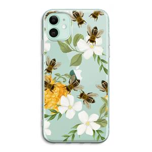 CaseCompany No flowers without bees: iPhone 11 Transparant Hoesje