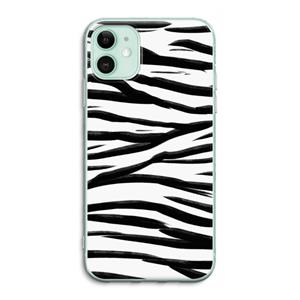 CaseCompany Zebra pattern: iPhone 11 Transparant Hoesje