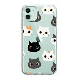 CaseCompany Katten: iPhone 11 Transparant Hoesje