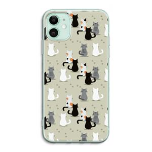 CaseCompany Katten: iPhone 11 Transparant Hoesje