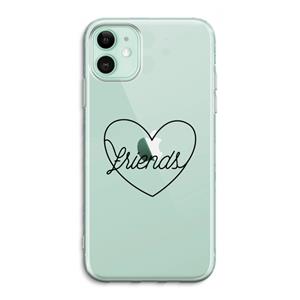 CaseCompany Friends heart black: iPhone 11 Transparant Hoesje