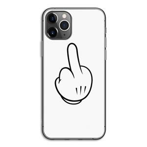 CaseCompany Middle finger white: iPhone 11 Pro Transparant Hoesje