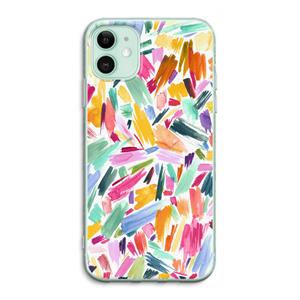 CaseCompany Watercolor Brushstrokes: iPhone 11 Transparant Hoesje