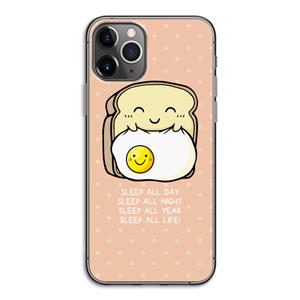 CaseCompany Sleep All Day: iPhone 11 Pro Transparant Hoesje