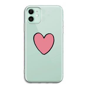 CaseCompany Hartje: iPhone 11 Transparant Hoesje