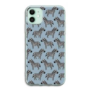 CaseCompany Zebra: iPhone 11 Transparant Hoesje