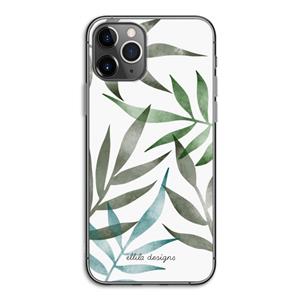 CaseCompany Tropical watercolor leaves: iPhone 11 Pro Transparant Hoesje