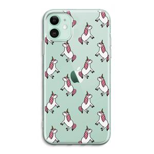 CaseCompany Eenhoorns overal: iPhone 11 Transparant Hoesje