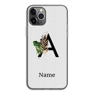 CaseCompany Charcoal Flora: iPhone 11 Pro Transparant Hoesje