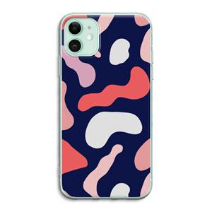 CaseCompany Memphis Shapes Pink: iPhone 11 Transparant Hoesje