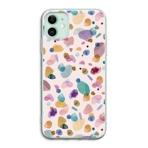 CaseCompany Terrazzo Memphis Pink: iPhone 11 Transparant Hoesje
