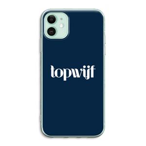 CaseCompany Topwijf Navy: iPhone 11 Transparant Hoesje