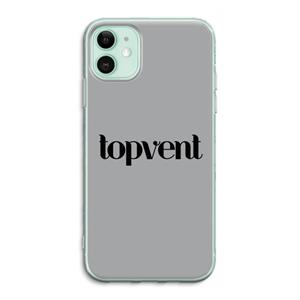 CaseCompany Topvent Grijs Zwart: iPhone 11 Transparant Hoesje