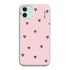 CaseCompany Hartjes: iPhone 11 Transparant Hoesje