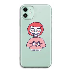 CaseCompany Hartje: iPhone 11 Transparant Hoesje