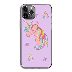 CaseCompany Roze eenhoorn: iPhone 11 Pro Transparant Hoesje