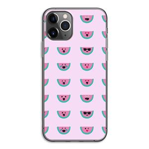 CaseCompany Smiley watermeloenprint: iPhone 11 Pro Transparant Hoesje