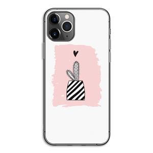 CaseCompany Zwart-wit cactus: iPhone 11 Pro Transparant Hoesje