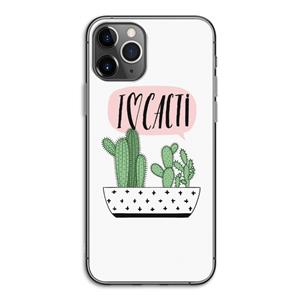 CaseCompany I love cacti: iPhone 11 Pro Transparant Hoesje