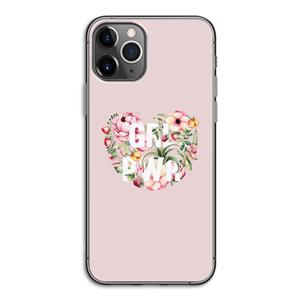 CaseCompany GRL PWR Flower: iPhone 11 Pro Transparant Hoesje