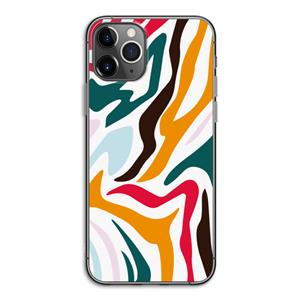 CaseCompany Colored Zebra: iPhone 11 Pro Transparant Hoesje