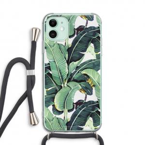 CaseCompany Bananenbladeren: iPhone 11 Transparant Hoesje met koord