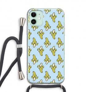 CaseCompany Bananas: iPhone 11 Transparant Hoesje met koord