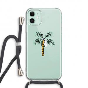 CaseCompany Palmboom: iPhone 11 Transparant Hoesje met koord