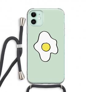 CaseCompany Spiegelei: iPhone 11 Transparant Hoesje met koord