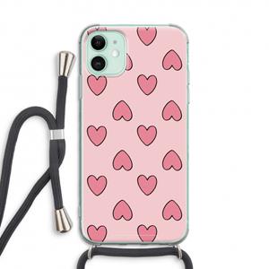 CaseCompany Ondersteboven verliefd: iPhone 11 Transparant Hoesje met koord