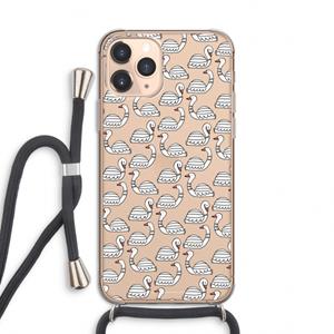 CaseCompany Zwanen: iPhone 11 Pro Transparant Hoesje met koord