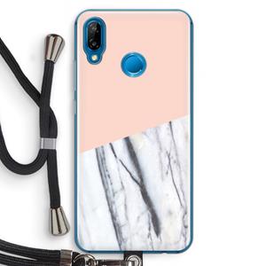 CaseCompany A touch of peach: Huawei P20 Lite Transparant Hoesje met koord